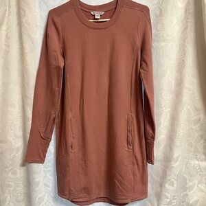 Athleta Terracotta/Blush Crewneck Dress